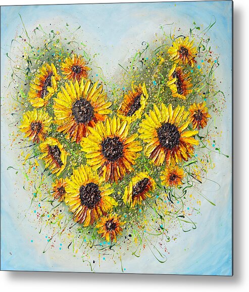 Sunflower Metal Print featuring the painting You're my Sunshine by Amanda Dagg
