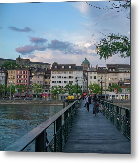 Zurich Metal Print featuring the photograph Zurich Pedestrian Bridge by Matthew DeGrushe