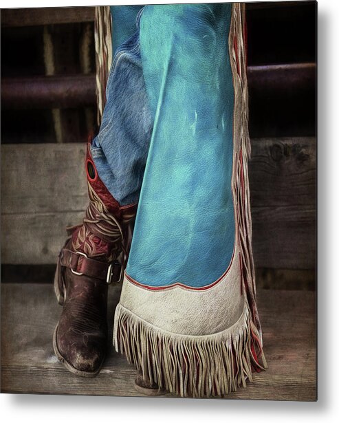 Rodeo Riggn's Rodeo Cowboy Metal Print featuring the photograph Riggn's by Pamela Steege