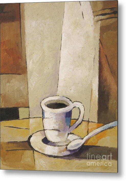 Coffee Metal Print featuring the painting Cup of Coffee by Lutz Baar