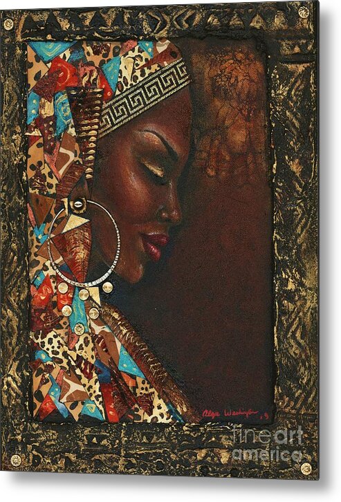 African Woman Metal Print featuring the painting So Thankful by Alga Washington