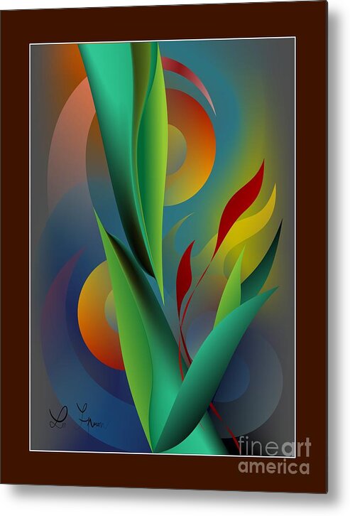 Digital Garden Metal Print featuring the digital art Digital Garden Dreaming by Leo Symon