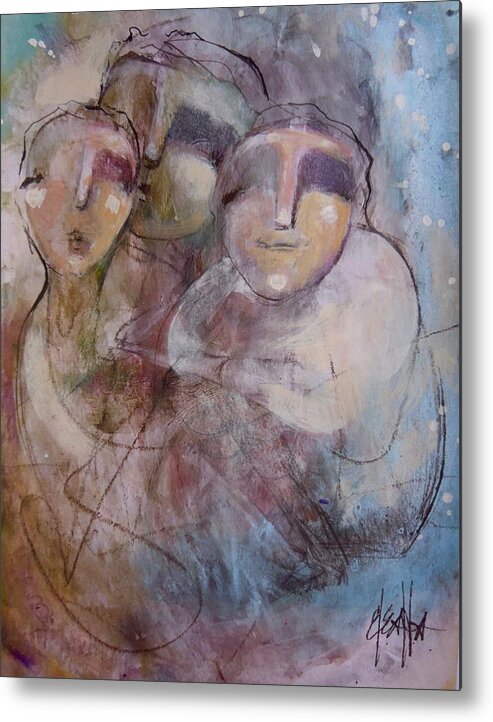 Women Metal Print featuring the painting Friendship by Eleatta Diver