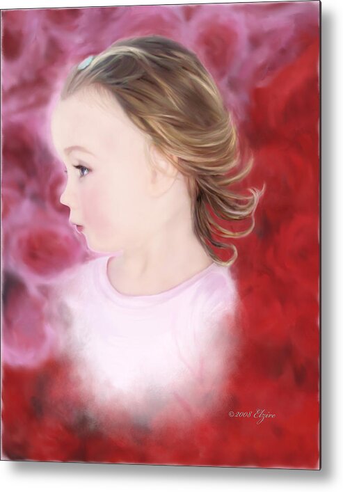 Little Girl Metal Print featuring the painting In the Pink by Elzire S