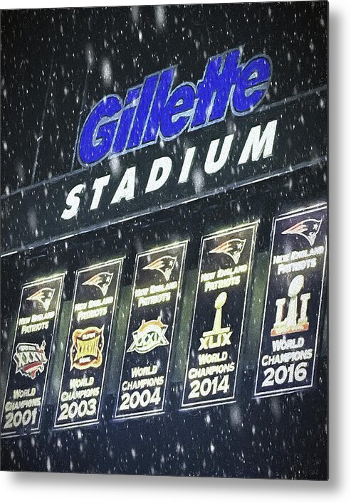 New England Patriots Metal Print featuring the photograph New England Patriots - Gillette Stadium by Joann Vitali
