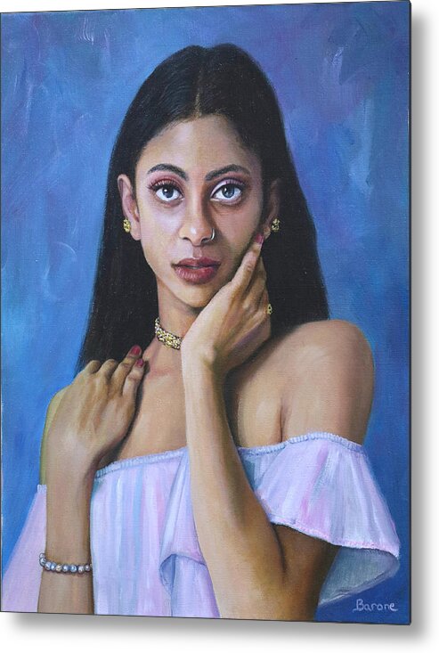 Portrait Painting Metal Print featuring the painting Portrait of Alana by Richard Barone