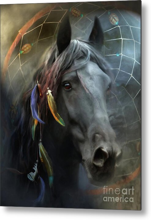 Horse Metal Print featuring the digital art Raven by Trudi Simmonds