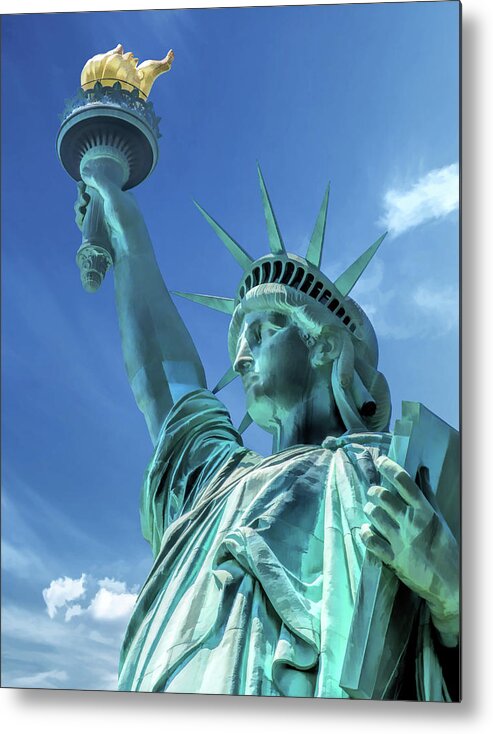 Statue Of Liberty Metal Print featuring the painting Statue of Liberty by Christopher Arndt