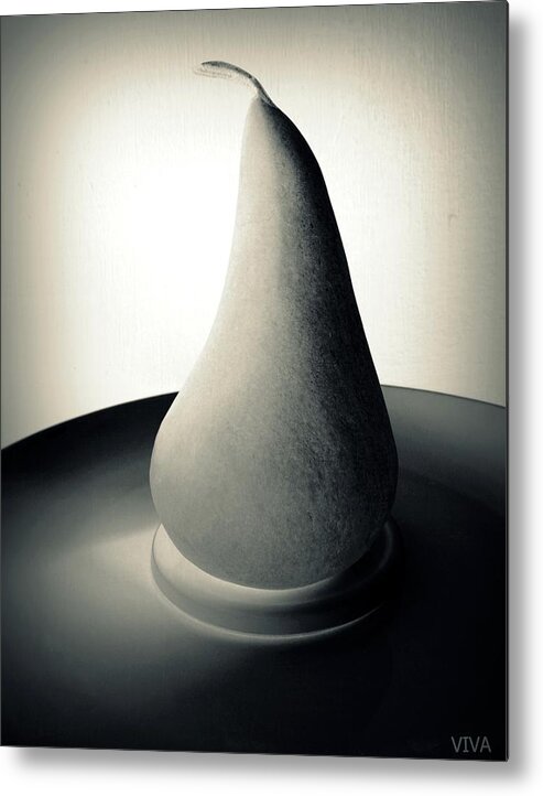 Pear Metal Print featuring the photograph Surreal Gray Pear by VIVA Anderson