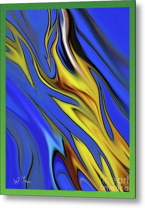 Color Metal Print featuring the digital art Yellow And Blue by Leo Symon