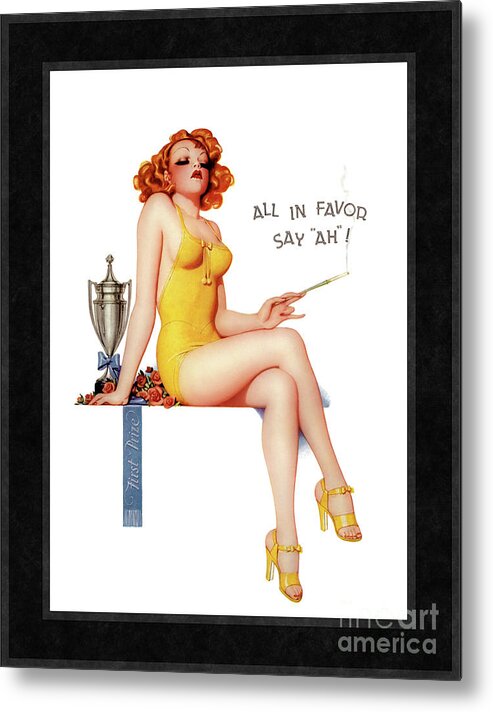 All In Favor Say Ah Metal Print featuring the painting All In Favor Say Ah by Enoch Bolles Vintage Illustration Xzendor7 Art Reproductions by Rolando Burbon