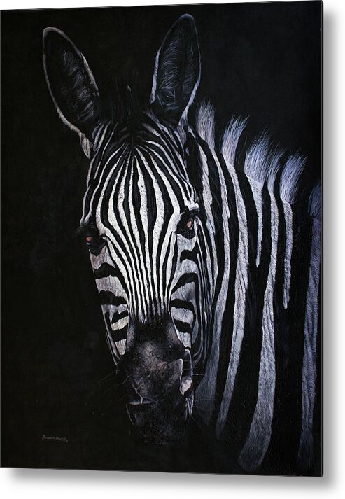 African Wildlife Metal Print featuring the painting Mischievious by Ronnie Moyo