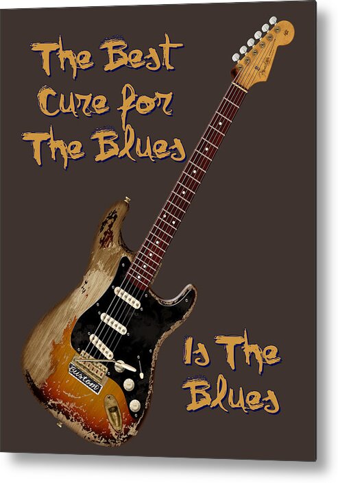 Stratocaster Metal Print featuring the digital art Number One Cure Shirt by WB Johnston