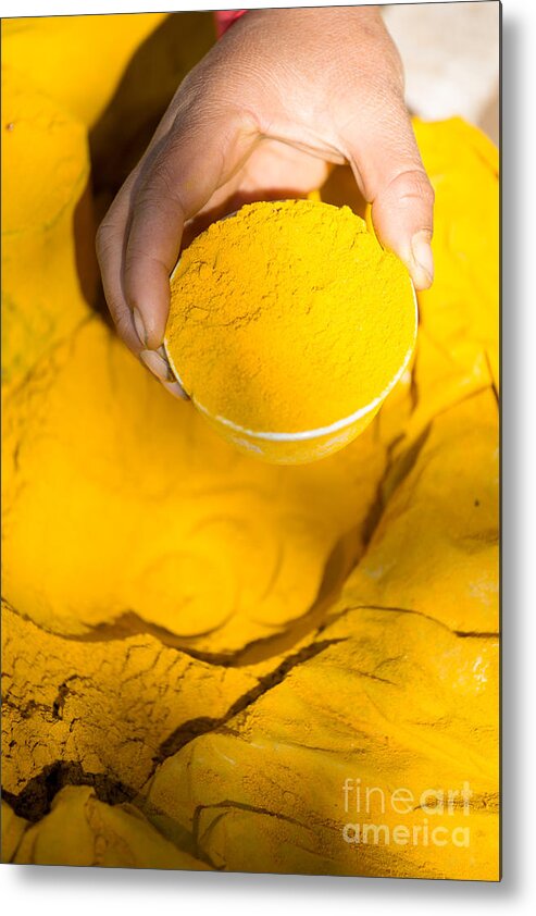 Turmeric Metal Print featuring the photograph Turmeric powder at local market - Myanmar by Matteo Colombo