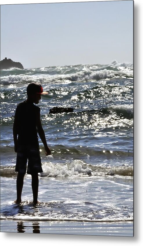 Cannon Metal Print featuring the photograph Waiting For A Wave 25602 by Jerry Sodorff