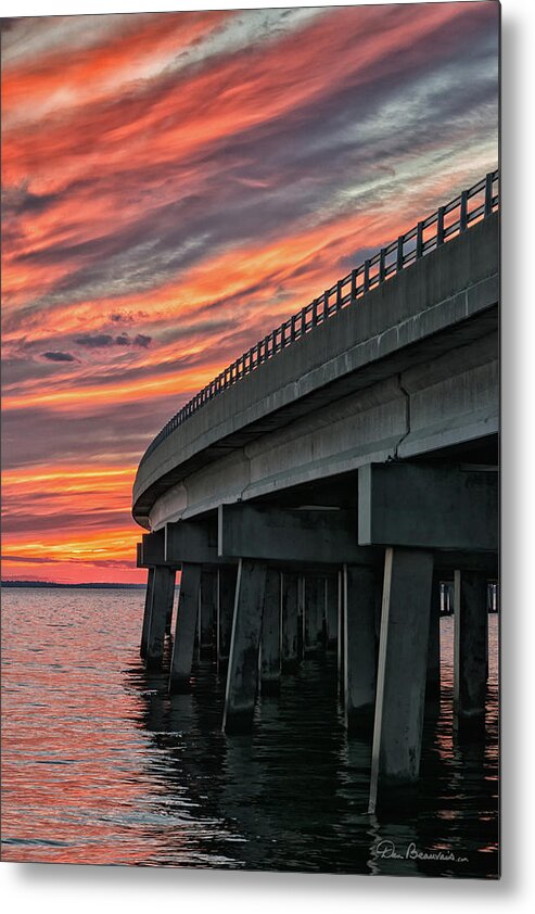 Sunset Metal Print featuring the photograph Sunset at Virginia Dare Memorial Bridge 4854 by Dan Beauvais
