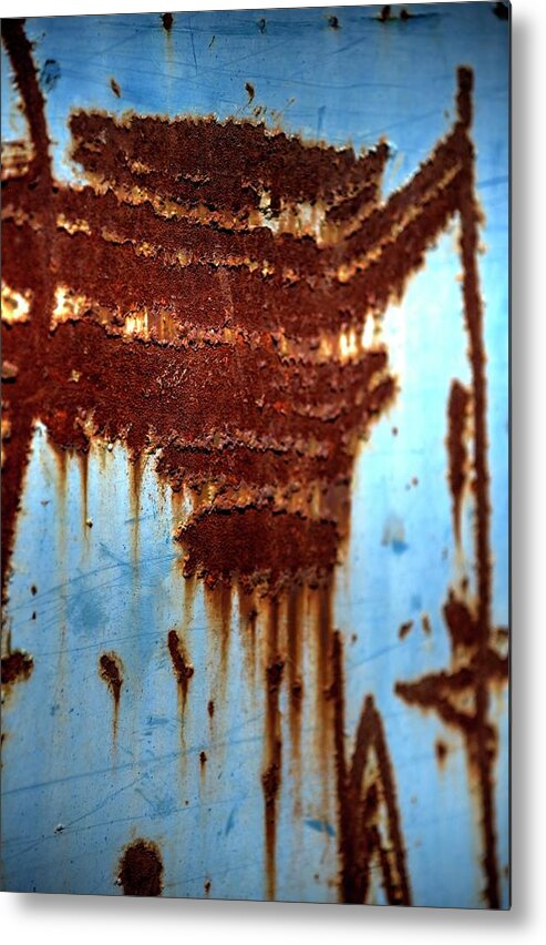 Abstract Metal Print featuring the photograph The Art of Rust by Jerry Sodorff