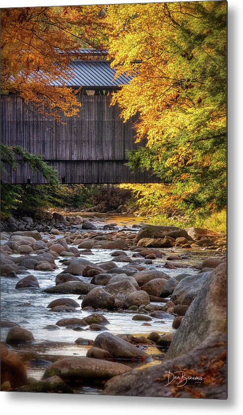 New England Metal Print featuring the photograph Clark's Covered Bridge #6338 by Dan Beauvais