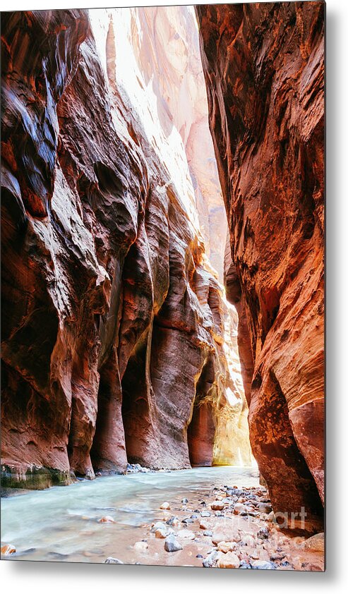 The Narows Metal Print featuring the photograph The Narrows, Zion by Matteo Colombo