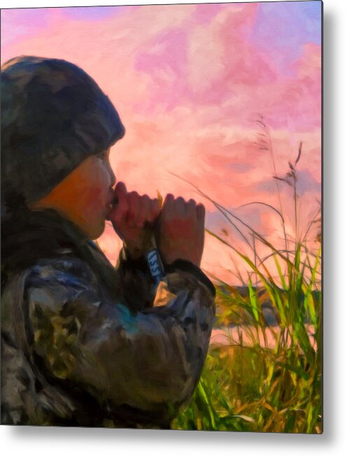 Cold Bay Metal Print featuring the painting Duck Call by Michael Pickett