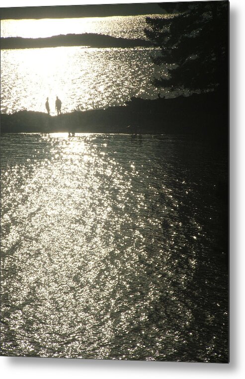 Seascape Metal Print featuring the photograph 2 At The Beach by Mark Alan Perry