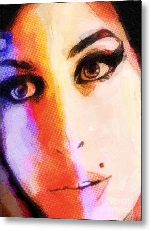 Amy Winehouse Art Metal Print featuring the painting Amy pop-art by Lutz Baar