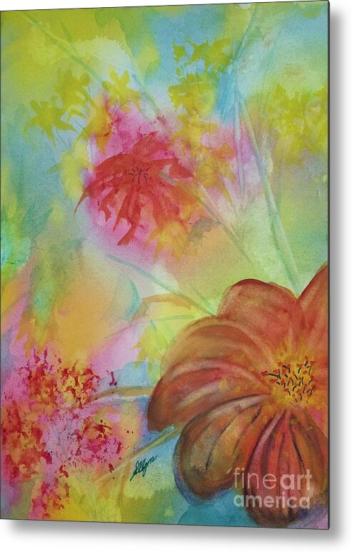 Flowers Metal Print featuring the painting Blossoms by Ellen Levinson