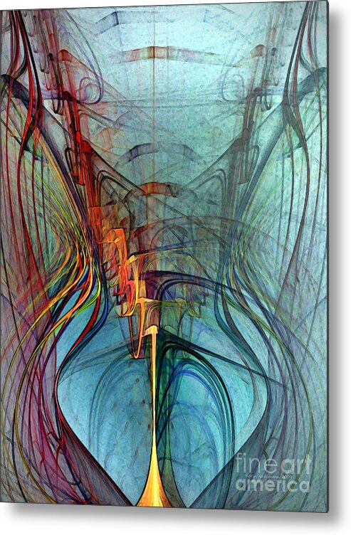 Abstract Metal Print featuring the digital art Just A Melody-Abstract Art by Karin Kuhlmann