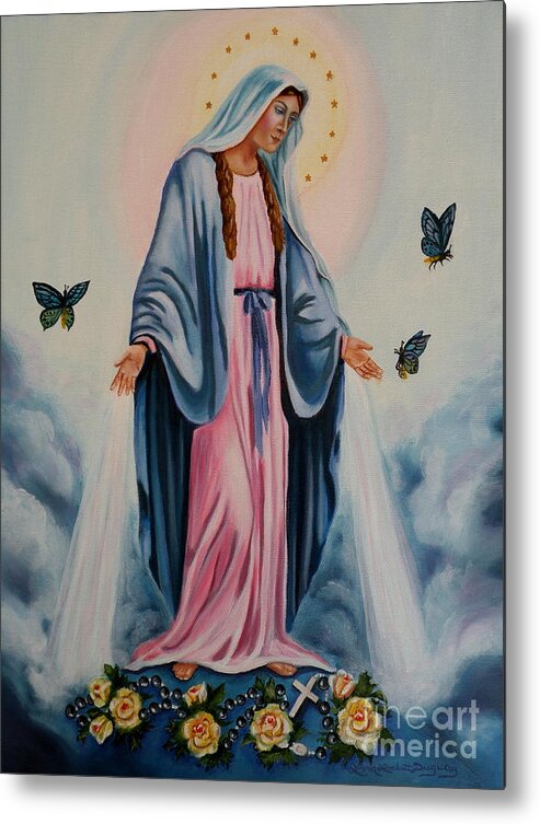 Our Lady Of Grace Metal Print featuring the painting Our Lady of Grace I by Lora Duguay