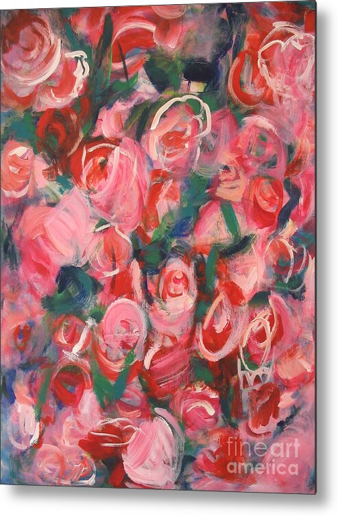 Roses Metal Print featuring the painting Roses by Fereshteh Stoecklein