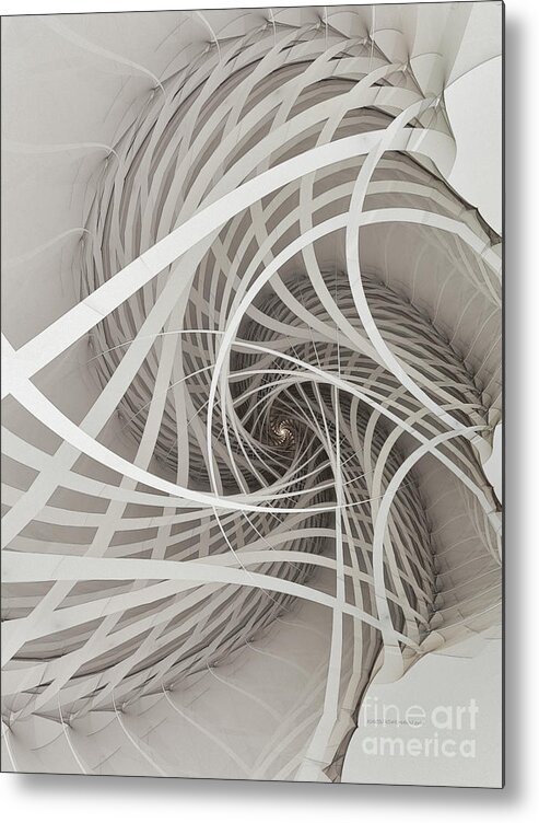 Fractal Metal Print featuring the digital art Suspension Bridge-Fractal Art by Karin Kuhlmann