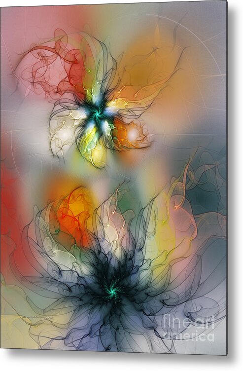 Abstract Metal Print featuring the digital art The Lightness of Being-Abstract Art by Karin Kuhlmann