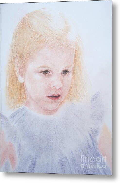Portrait Of A Child Metal Print featuring the painting You Are Special by Mary Lynne Powers