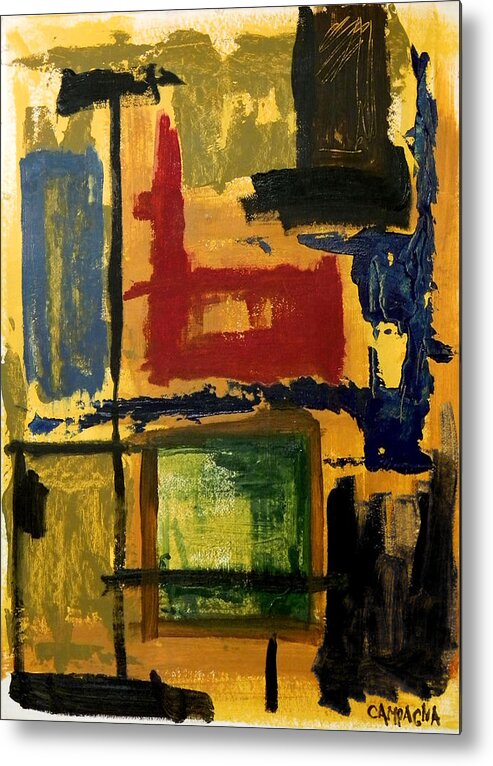 Acrylic Paint Metal Print featuring the painting Untitled #6 by Teddy Campagna