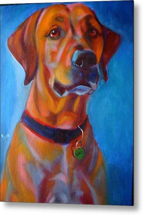 Dog Portraits Metal Print featuring the painting Miss Lucy by Kaytee Esser