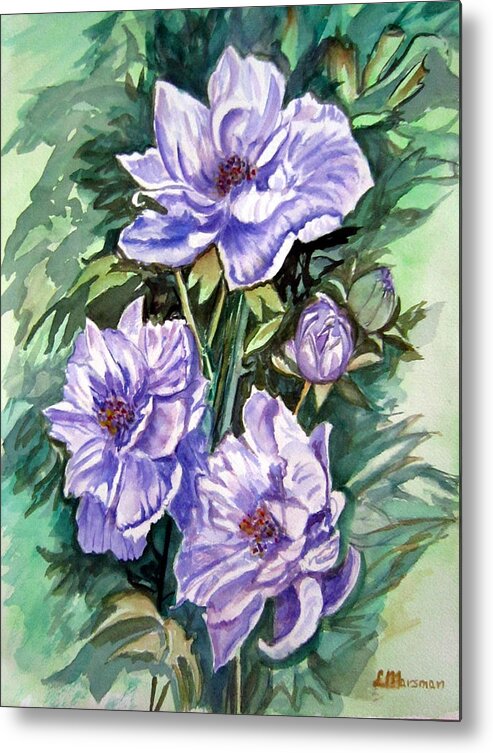Flowers Metal Print featuring the painting Purple Ladies by Lia Marsman
