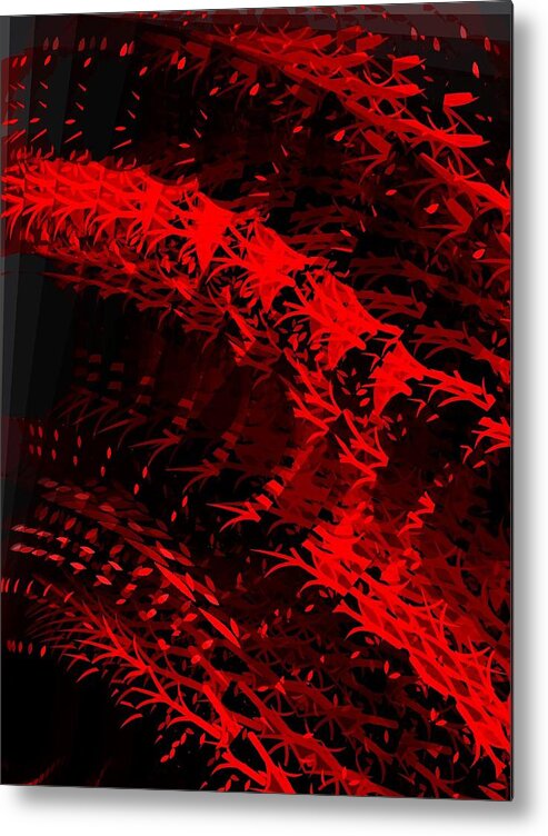 Red And Black Abstract Metal Print featuring the digital art Red by Cooky Goldblatt