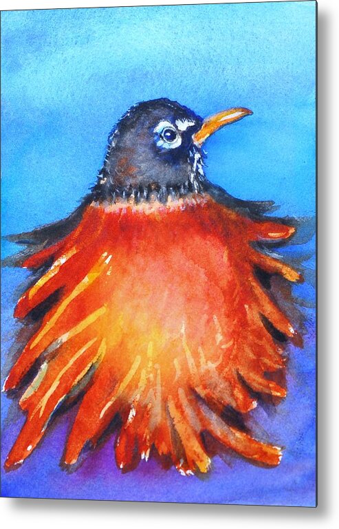 Bird Metal Print featuring the painting Rockin Robin by Patricia Piffath