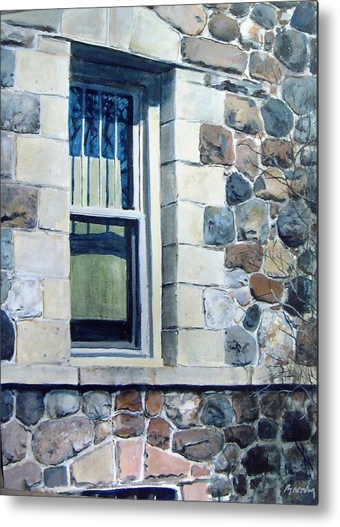 Realistic Metal Print featuring the painting Side Window by William Brody