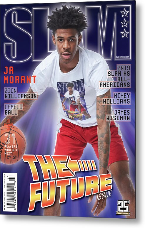 Ja Morant Metal Print featuring the photograph Ja Morant: The Future Issue SLAM Cover by Matthew Coughlin
