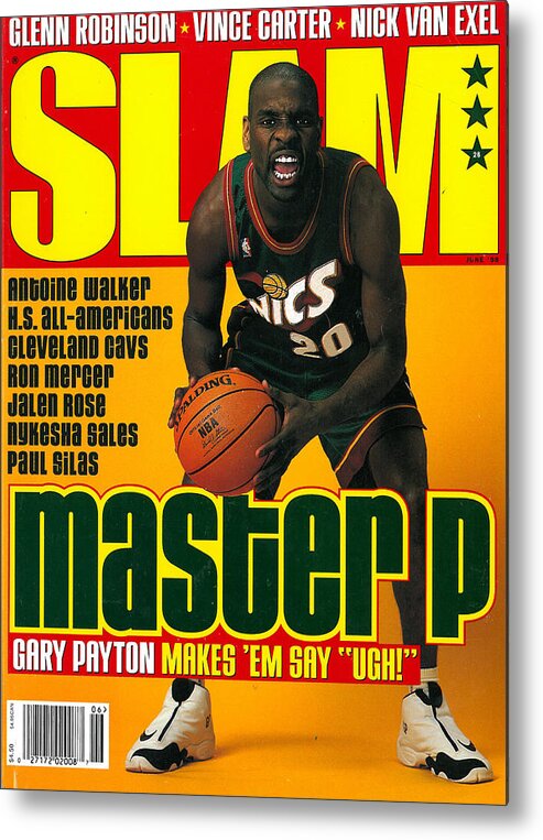 Gary Paton Metal Print featuring the photograph Master P: Gary Payton Makes 'Em Say Ugh! SLAM Cover by Getty Images