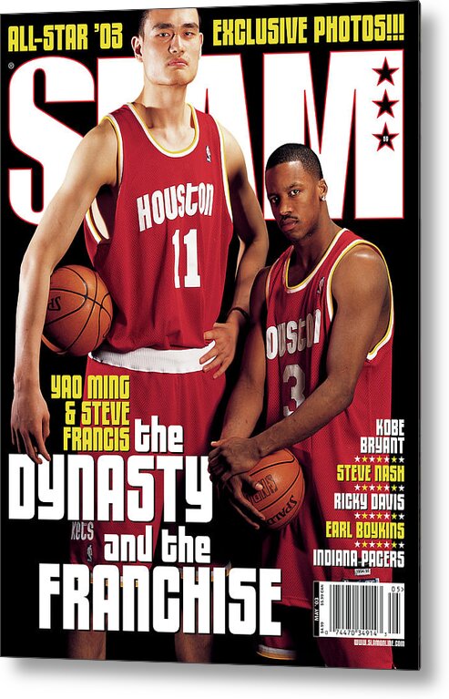 Yao Ming Metal Print featuring the photograph Yao Ming & Steve Francis: The Dynasty and The Franchise SLAM Cover by Atiba Jefferson