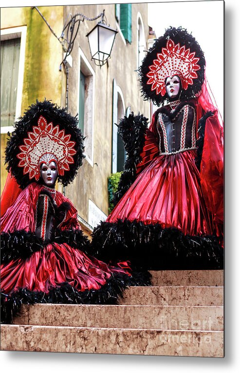 Carnival Sisters Metal Print featuring the photograph Carnival Sisters in Venice Italy by John Rizzuto