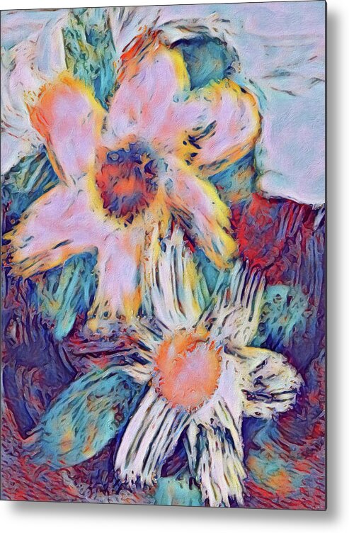  Metal Print featuring the digital art Dos Flores by Michelle Hoffmann