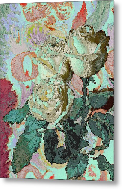 Flower Metal Print featuring the mixed media Flowers 211 by Corinne Carroll