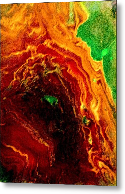 Fire Metal Print featuring the painting Raging Inferno by Anna Adams