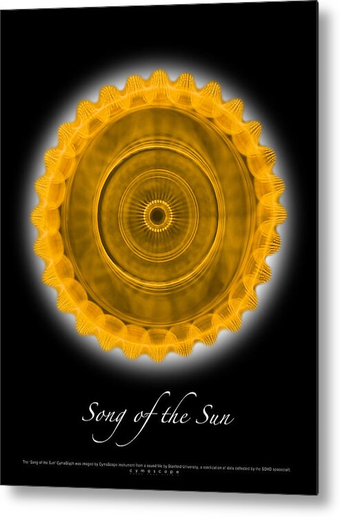 Cymatics Metal Print featuring the photograph Song of the Sun #3 by CymaScope