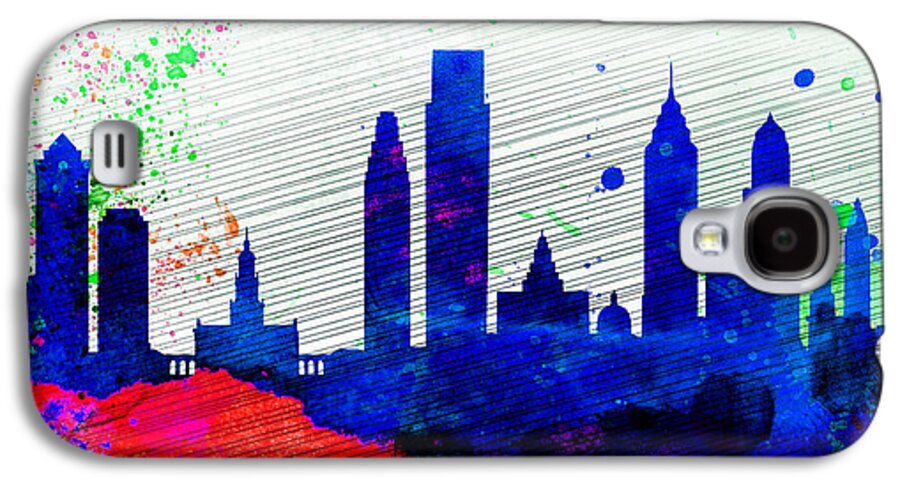 Philadelphia Galaxy S4 Case featuring the painting Philadelphia City Skyline by Naxart Studio