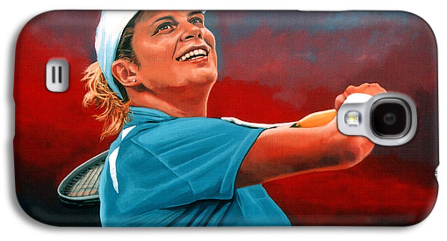 Paul Meijering Galaxy S4 Case featuring the painting Kim Clijsters by Paul Meijering