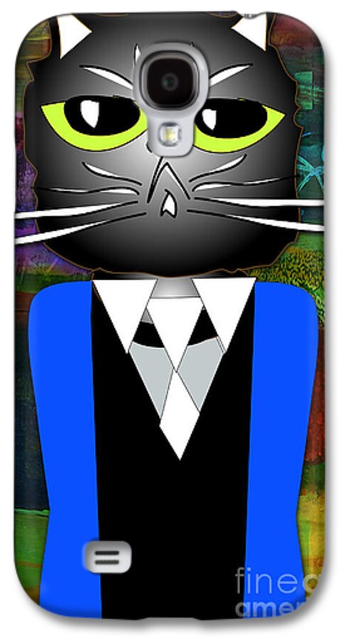 Cat Painting Galaxy S4 Case featuring the mixed media Cool Cat #10 by Marvin Blaine